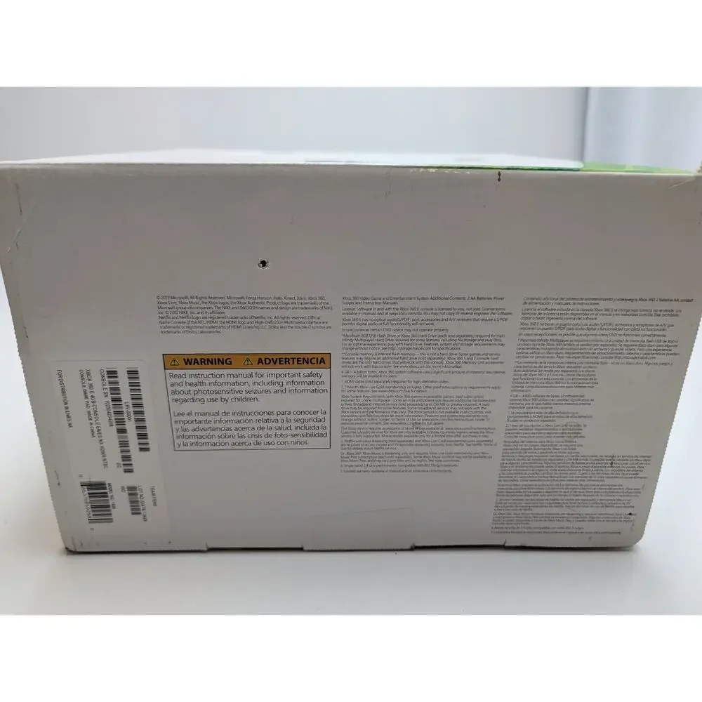 Microsoft XBOX 360 Black 4GB Video Game Console EMPTY BOX, inserts - No console!
